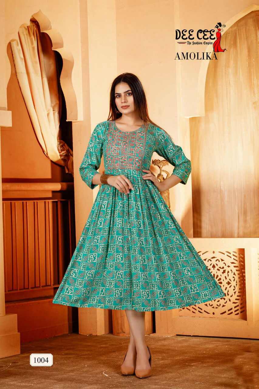 Deecee Amolika Ethnic Wear Wholesale Anarkali Kurtis Catalog
